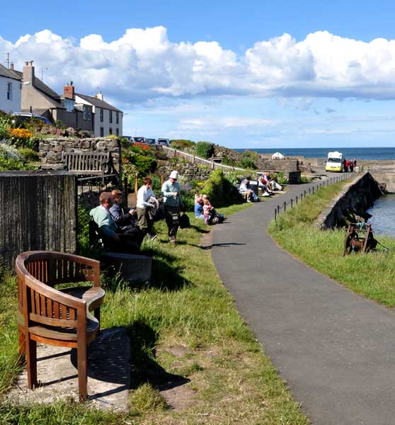 Visitors enjoying the harbour